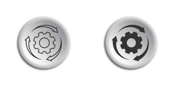 工作流图标。齿轮和箭。矢量插图。图片下载