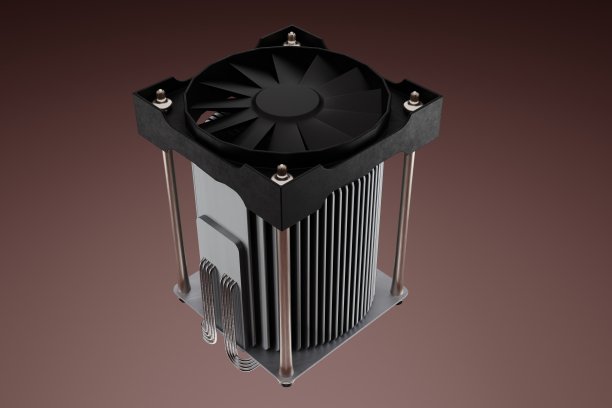 CPU冷却器散热器3d渲染插图图片下载