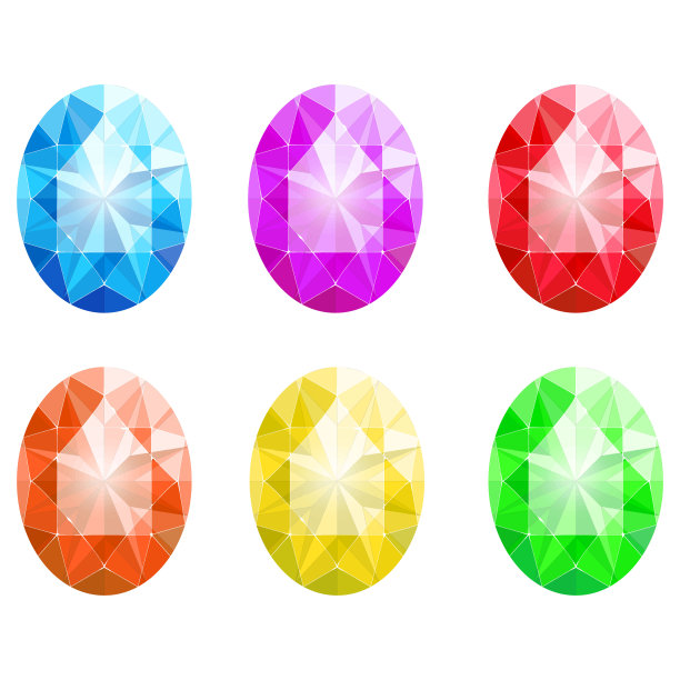 椭圆辉煌切割珠宝插图集图片下载