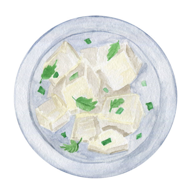 中式酱油奶酪豆腐香草素菜东亚传统菜肴菜单设计图片下载