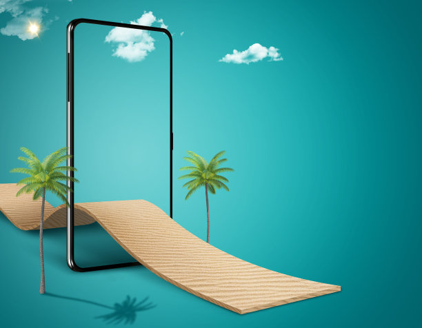 智能手机在线旅行。旅游和旅游应用的横幅设计概念。机场网上申请。智能旅行的3d插图。沙道出来移动。在线旅行的3d插图。图片下载