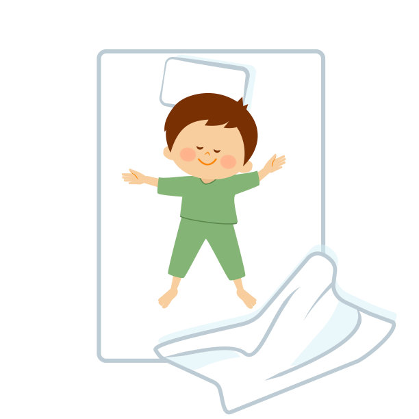 一个男孩在卧室睡觉的插图素材图片下载