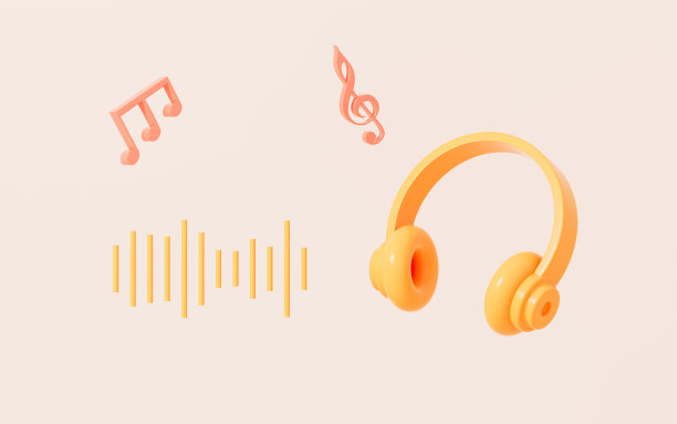 黄色背景上的直播和麦克风，3d渲染。图片下载