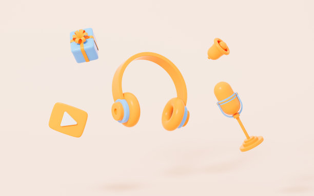 黄色背景直播，3d渲染。图片下载