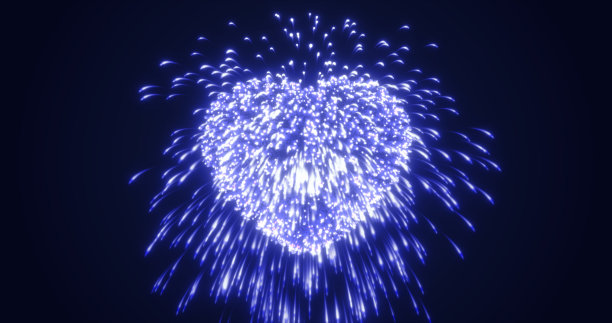 抽象的蓝色烟花节日烟花情人节的形状从发光的粒子和神奇的能量线。抽象的背景图片下载