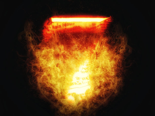 3d渲染燃烧红色七数字和黑色背景图片下载