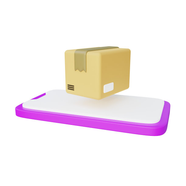 手机包裹递送3d插图图片下载
