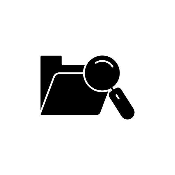 搜索文件夹图标说明。与开发者相关的图标。字形图标样式。适用于应用程序，网站，移动应用程序。简单的矢量设计可编辑图片下载