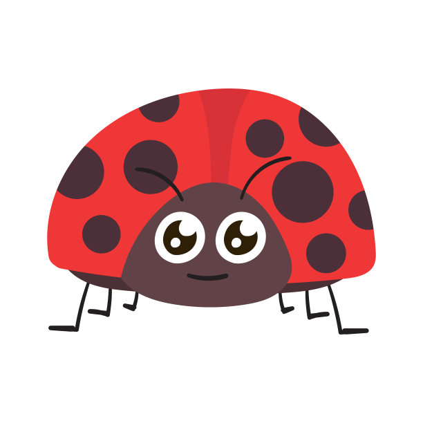 可爱的卡通瓢虫白色背景图片下载