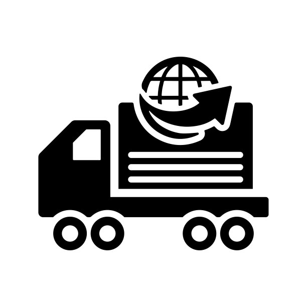 货物、集装箱、出口图标黑色矢量图形图片下载