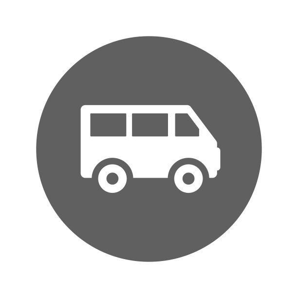 马车、交通工具、迷你巴士图标灰色矢量图形图片下载