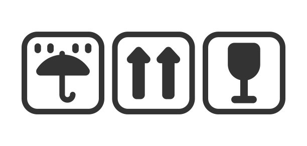 货箱上的标志说明。在仓库中按订单交货。图片下载