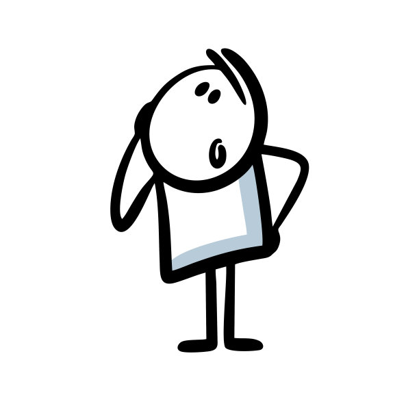 惊讶的手绘涂鸦男孩惊奇地抬头。图片下载