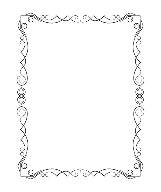 矢量帧在白色背景上的黑色图片下载