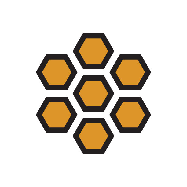 蜂巢符号图标矢量设计说明图片下载