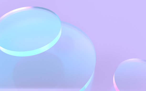 一个玻璃板的3D插图在彩虹的颜色在一个奇妙的光闪闪发光图片下载