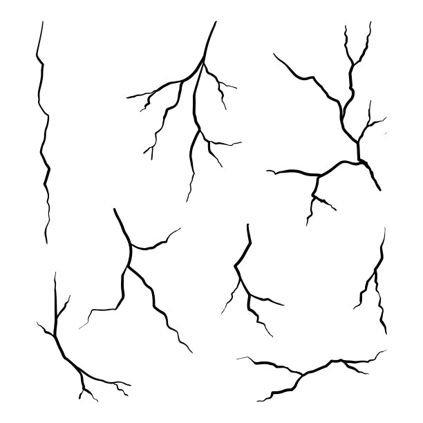 涂鸦素描风格的手绘裂缝卡通矢量插图。图片下载