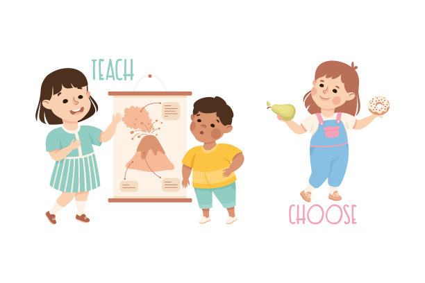 小男孩和女孩教和选择图片下载