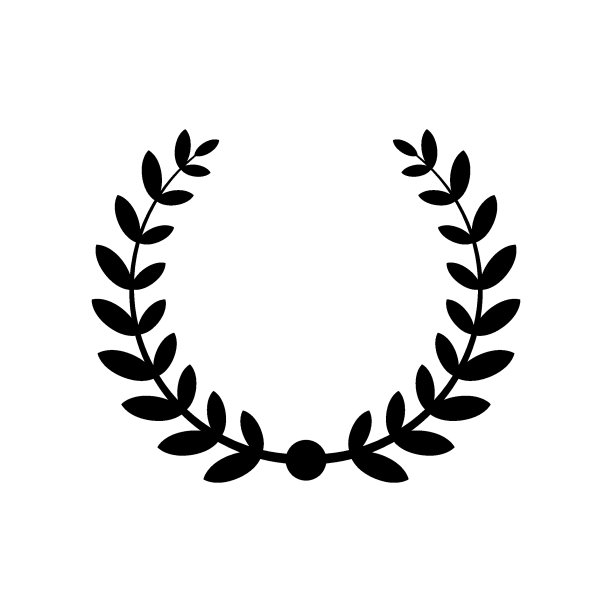 复古月桂花环雕文图标图片下载