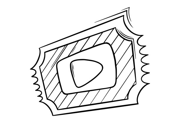 电影票草图。涂鸦风格的电影票。矢量图图片下载