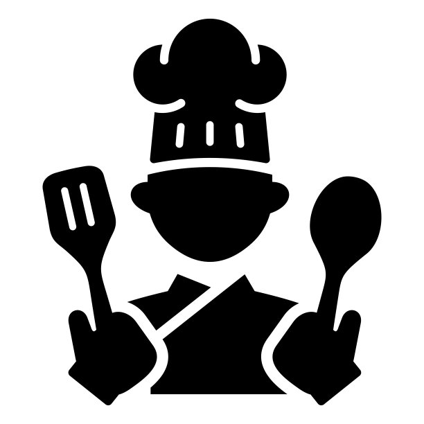 厨师简单的平面图标矢量插图图片下载