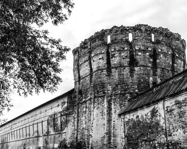 俄罗斯莫斯科Novospassky修道院的旧防御遗址图片下载