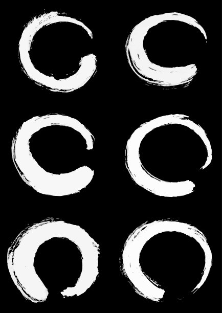 手绘标志enso由干刷创建。图片下载