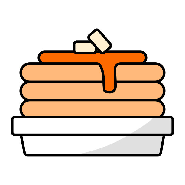 卡通煎饼。餐厅的海报。烹饪的背景。矢量插图。股票的形象。图片下载