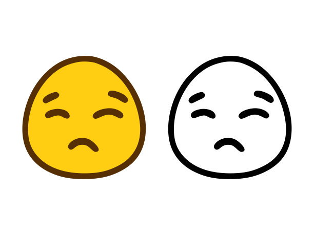 悲伤的表情在两种风格孤立的白色背景图片下载