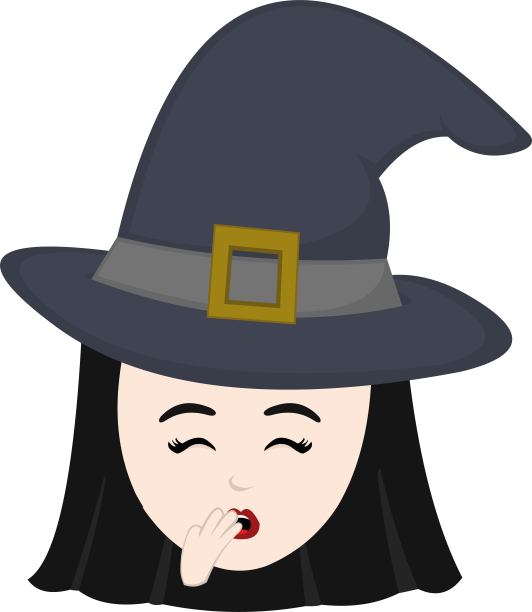 矢量头女巫打哈欠手图片下载