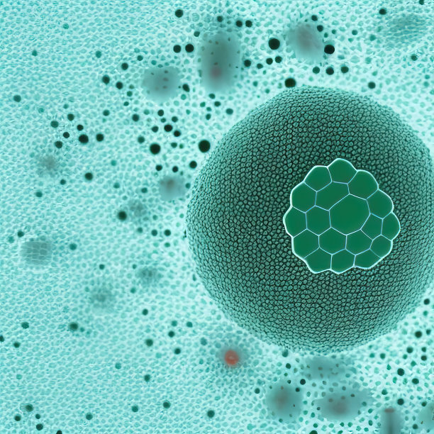 病原病毒细胞，癌细胞显微镜下，数字插图图片下载