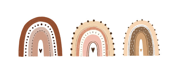 彩虹童话儿童插画设计图片下载