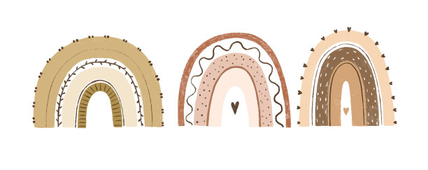 彩虹童话儿童插画设计图片下载