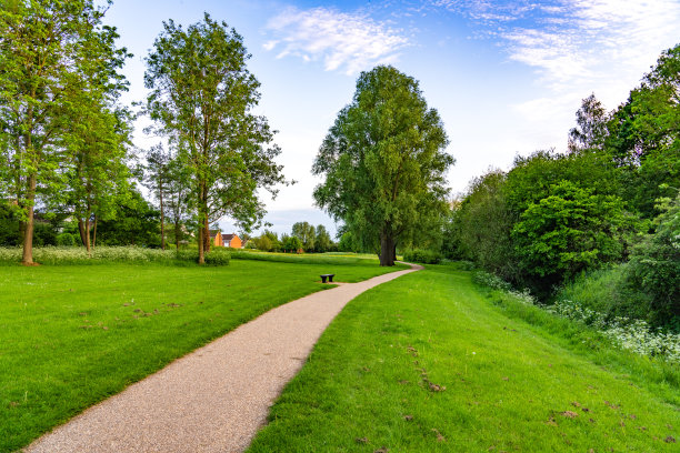 沿着公园散步的小路图片下载