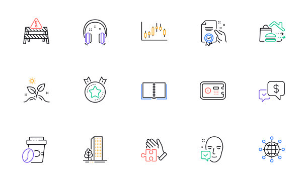 保险箱烛台图和建筑物线图片下载