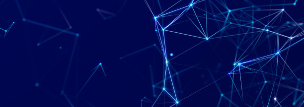 连接的线和点的结构。暗色背景上的线框多边形元素。科学技术。3 d图片下载