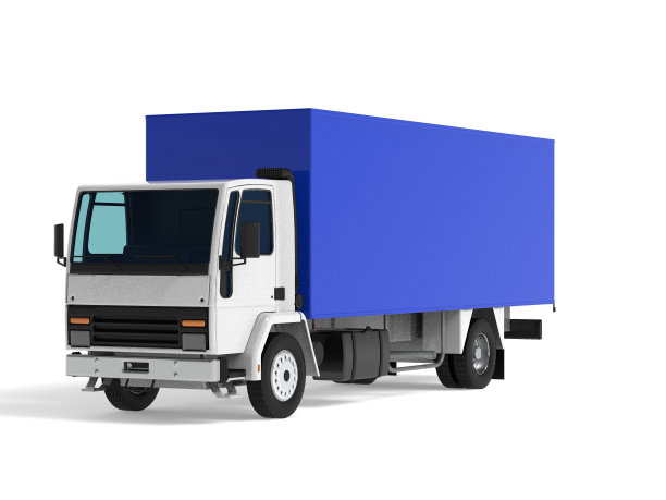 卡车货车运输孤立的三维渲染插图上的白色背景图片下载