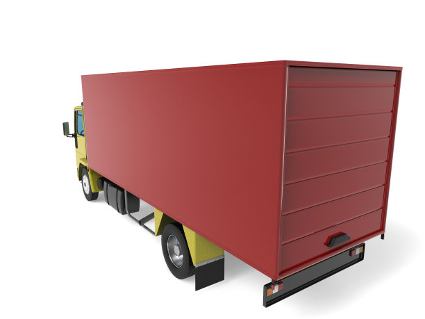 卡车货车运输孤立的三维渲染插图上的白色背景图片下载