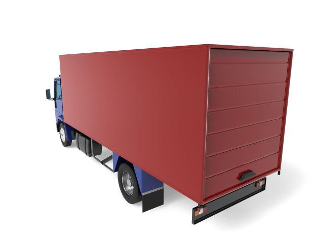 卡车货车运输孤立的三维渲染插图上的白色背景图片下载