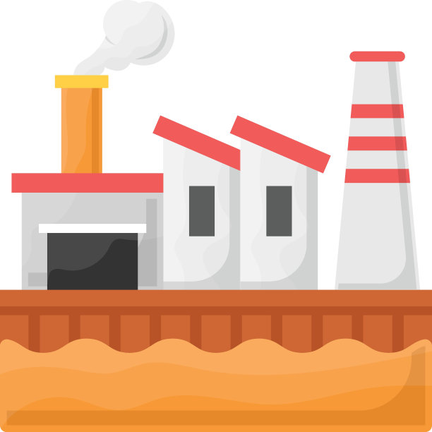 有害气体分解器矢量颜色图标设计，环境污染标志，化学生物污染标志，污染物库存说明，热氧化剂或热焚烧炉概念图片下载