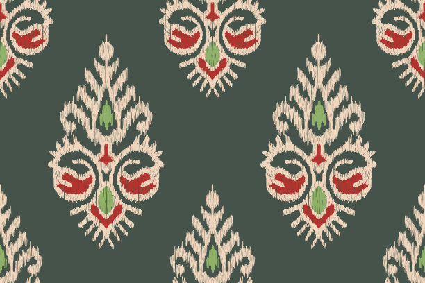 伊卡特花涡纹刺绣图片下载