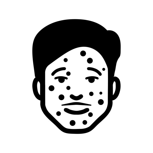 水痘疾病图标黑色矢量图形图片下载