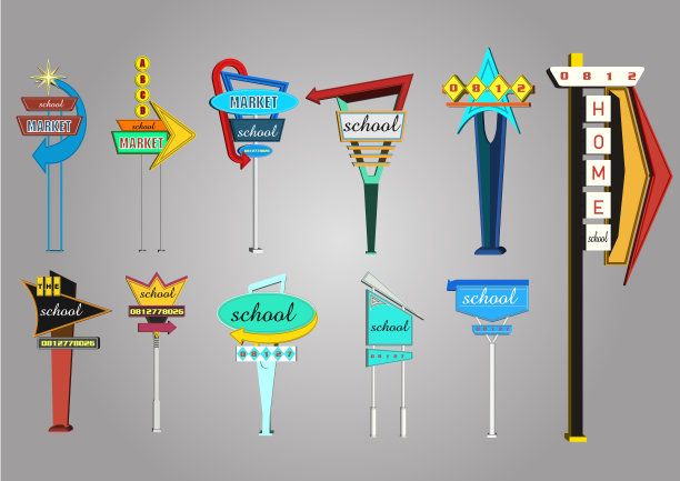 黑色星期五中世纪招牌贴纸集图片下载