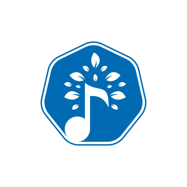 音乐树标志设计。音乐和生态符号或图标。图片下载