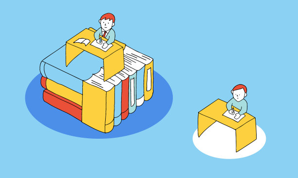 教育差距概念的矢量图解。学习的学生。图片下载