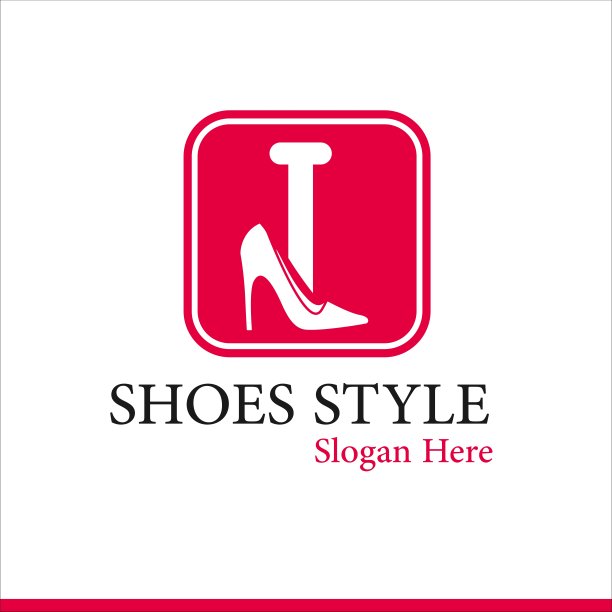 现代鞋店，鞋时尚公司标志模板想法与首字母我和女性鞋图片下载
