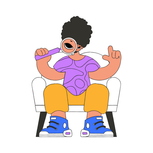 那个人拿着放大镜。搜索信息。线性复古风格的性格。图片下载