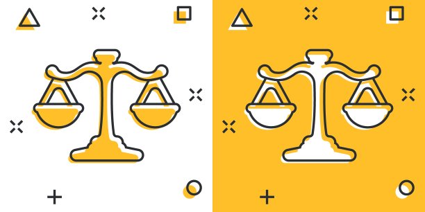 鳞片图标在漫画风格。天秤座卡通矢量插图孤立的背景。质量比较飞溅效果标志经营理念。图片下载