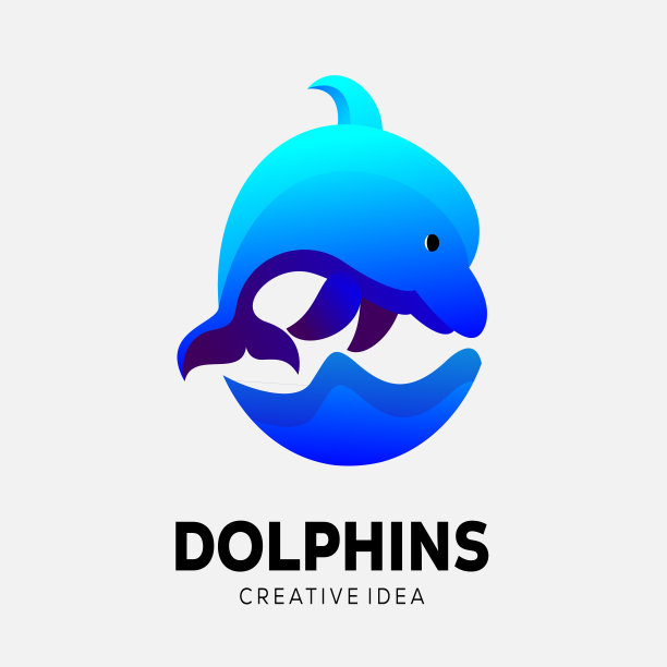海豚渐变设计插图图片下载