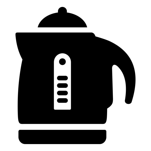 电水壶简单的平面图标矢量插图图片下载